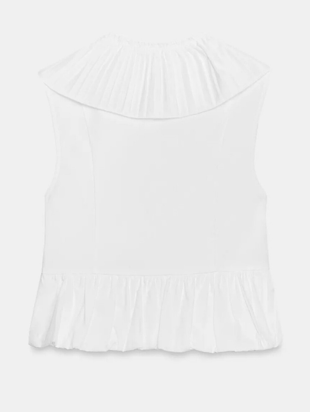 ZARA PLEATED RUFFLE BOW TOP - Picture 8 of 9